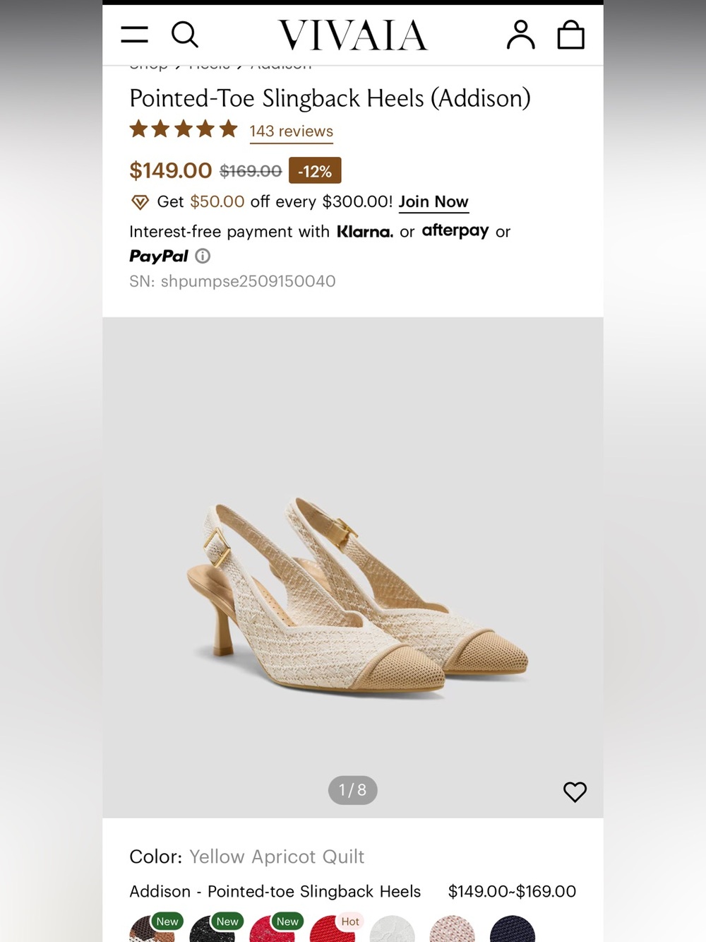 Vivaia Women’s 8 Heels